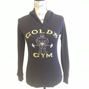 Black hooded thermal Golds Gym